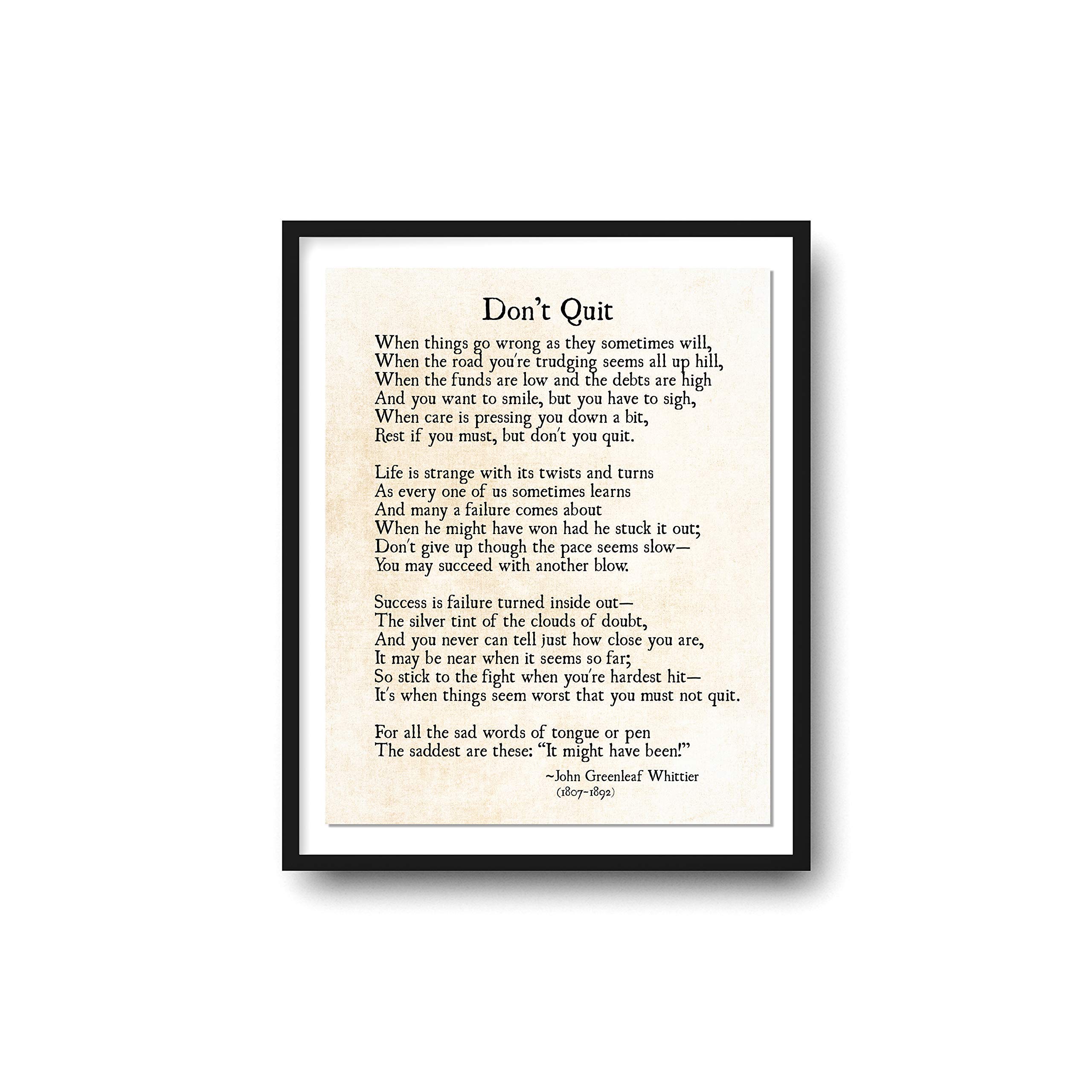 TPCK // DON'T QUIT Poem - Stampa Artistica Originale - Poster