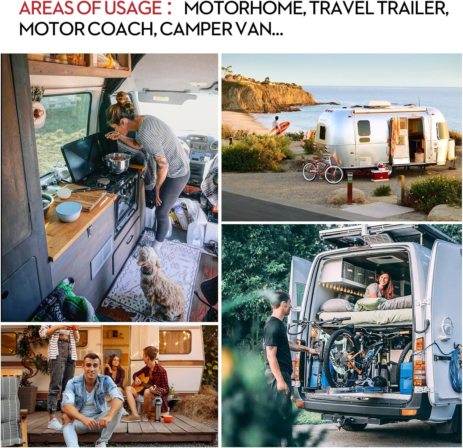 RV Carbon Monoxide and Propane Detector, R503 Dual LP/CO Gas Alarm,Compatible Replacement for Old #31011,100dB Loud Alarm Hardwired 12V DC (Flush Mount-Black)