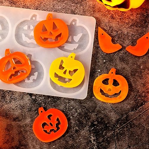 Miniatura 2 de 4 piezas de aretes de Halloween colgantes de resina epoxi moldes de silicona para calabaza, fantasma, murciélago, cruz, moldes de fundición,