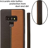 Vista 3 de Funda de cuero bicolor PU para Samsung Galaxy Note 9, color marrón y negro