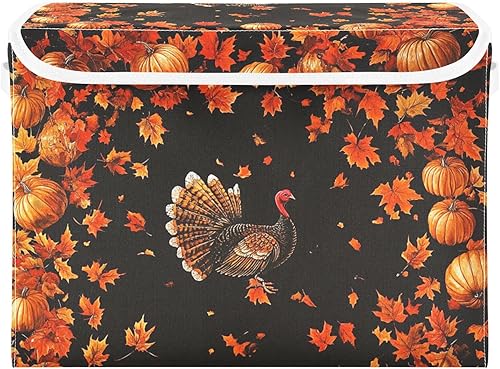 Miniatura 28 de Contenedores de almacenamiento plegables con tapas, cubos de almacenamiento de tela decorativos, organizadores de armario y cestas de Flores de