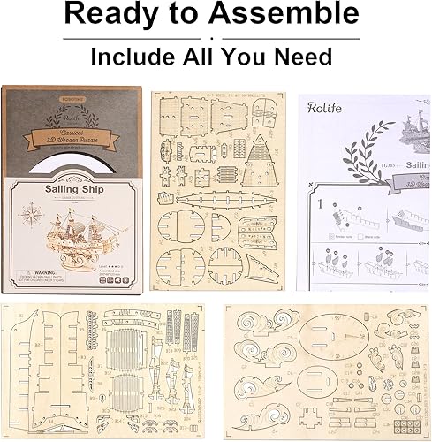 Miniatura 8 de Rolife - Kit de modelo de madera con rompecabezas en 3D