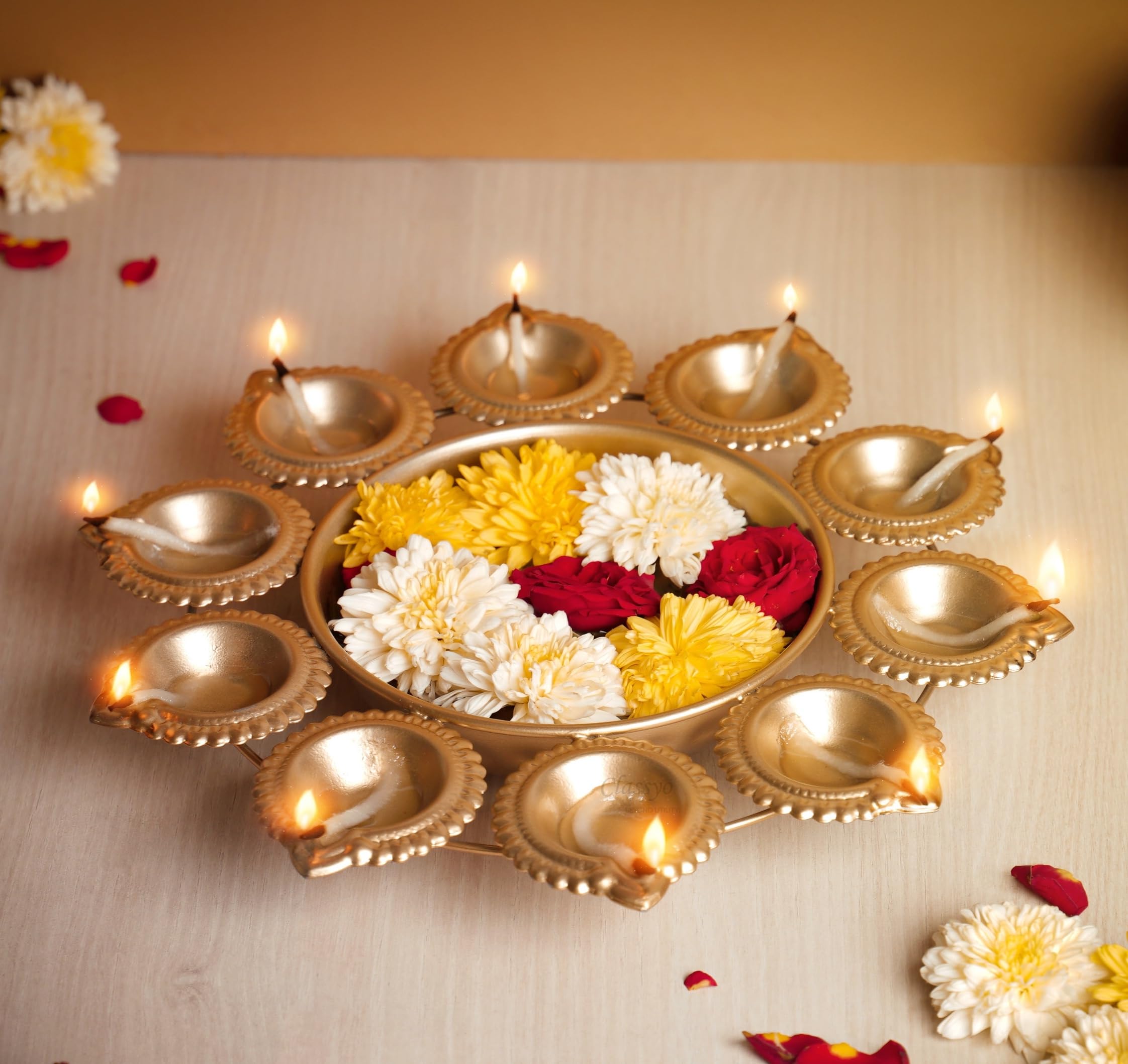 Classyo Urli Bowl for Home Decor, Decorative Bowl for Diwali, Uruli for Flower Decoration, Gold, 12 Inch, 500 ML (B0CG62NS7L) Amazon Price History, Amazon Price Tracker