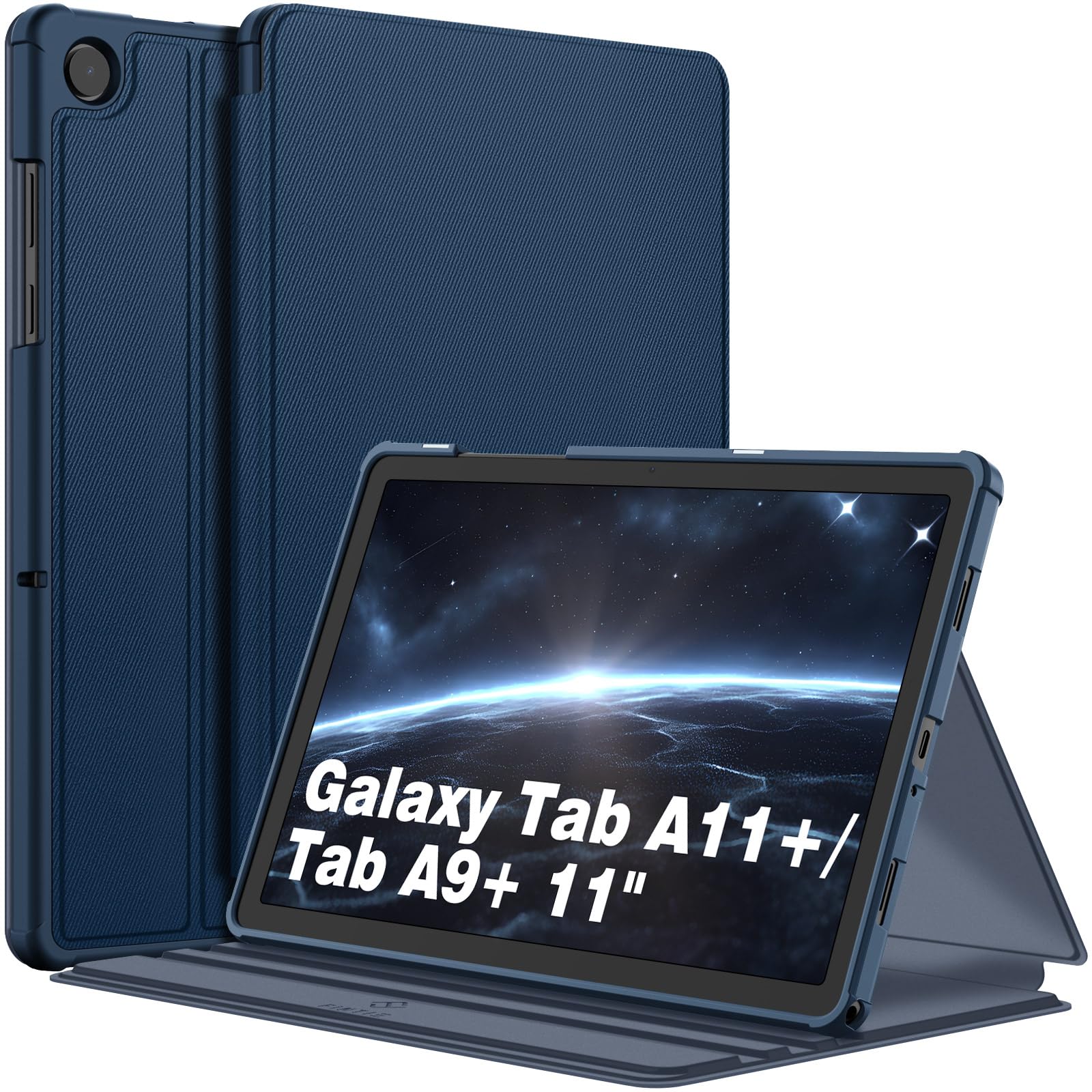 Fintie Hülle für Samsung Galaxy Tab A11+ Plus 11" 2025 / Tab A9+ Plus 11 Zoll 2023, Slim TPU Folio Tablet Schutzhülle mit Standfunktion, Dunkelblau