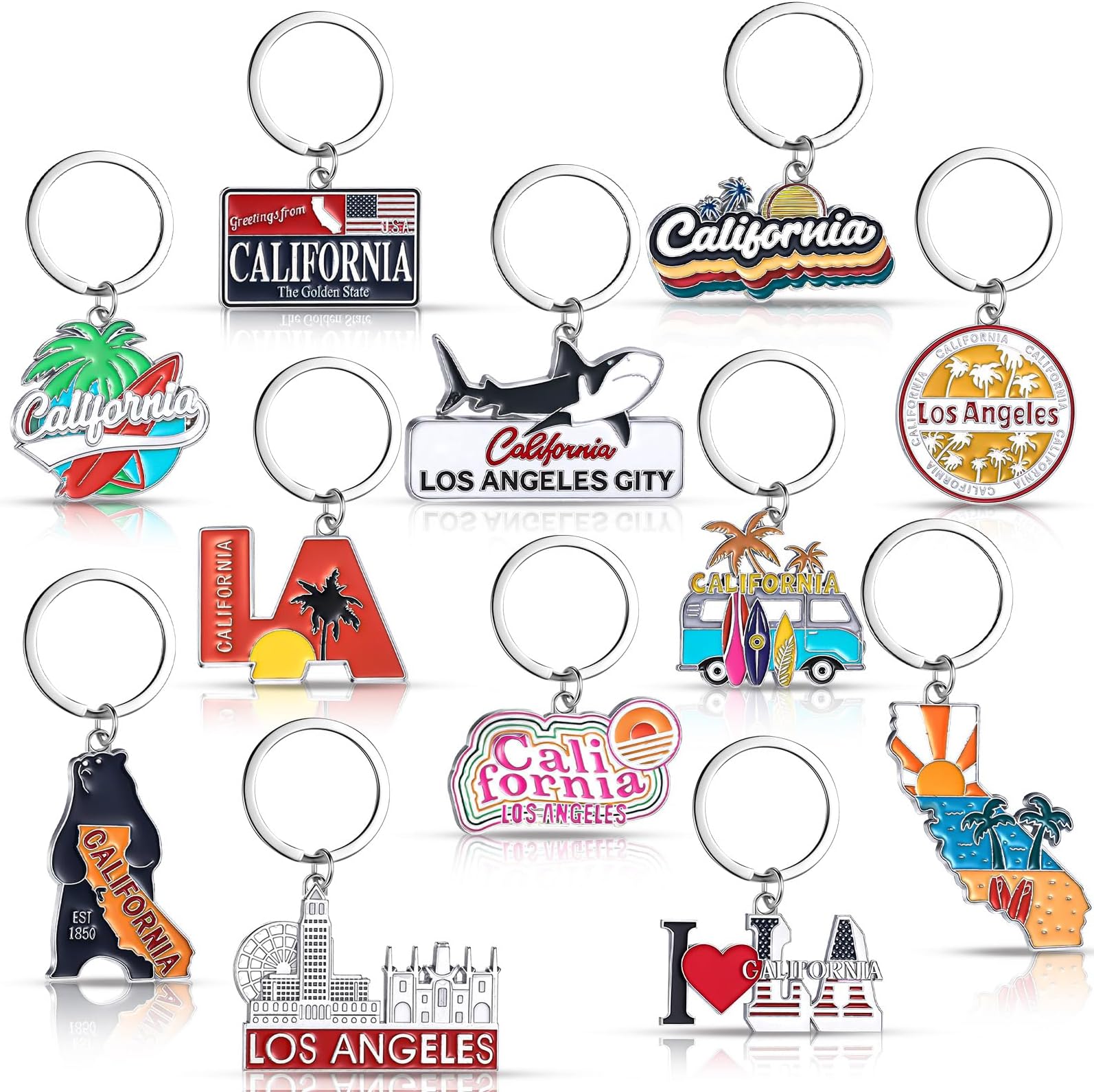 Los Angeles Souvenir Keychain California Souvenir Gifts Metal I Heart LA Keychain Bottle Opener Keyring