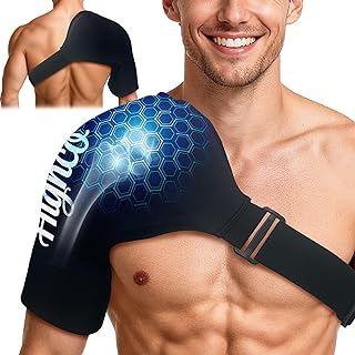 Shoulder Ice Pack Wrap for Rotator Cuff and Arm,Reusable Compression Cold Brace for Pain