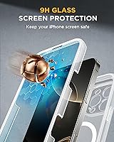 Vista 94 de Miracase Funda magnética para iPhone 14 de 6.1 pulgadas, protector de pantalla de vidrio templado integrado + protector de lente, compatible
