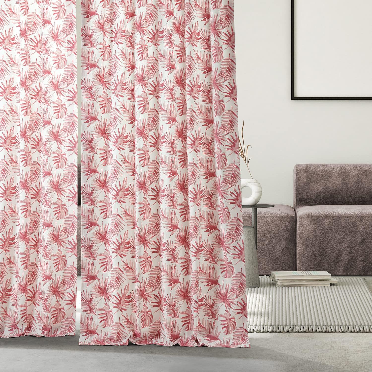HPD Half Price Drapes Printed Curtains 96 Inches Long Cotton Curtain (1 Panel) Room Darkening Window Curtains for Bedroom & Living Room, 50W x 96L, Artemis Rust