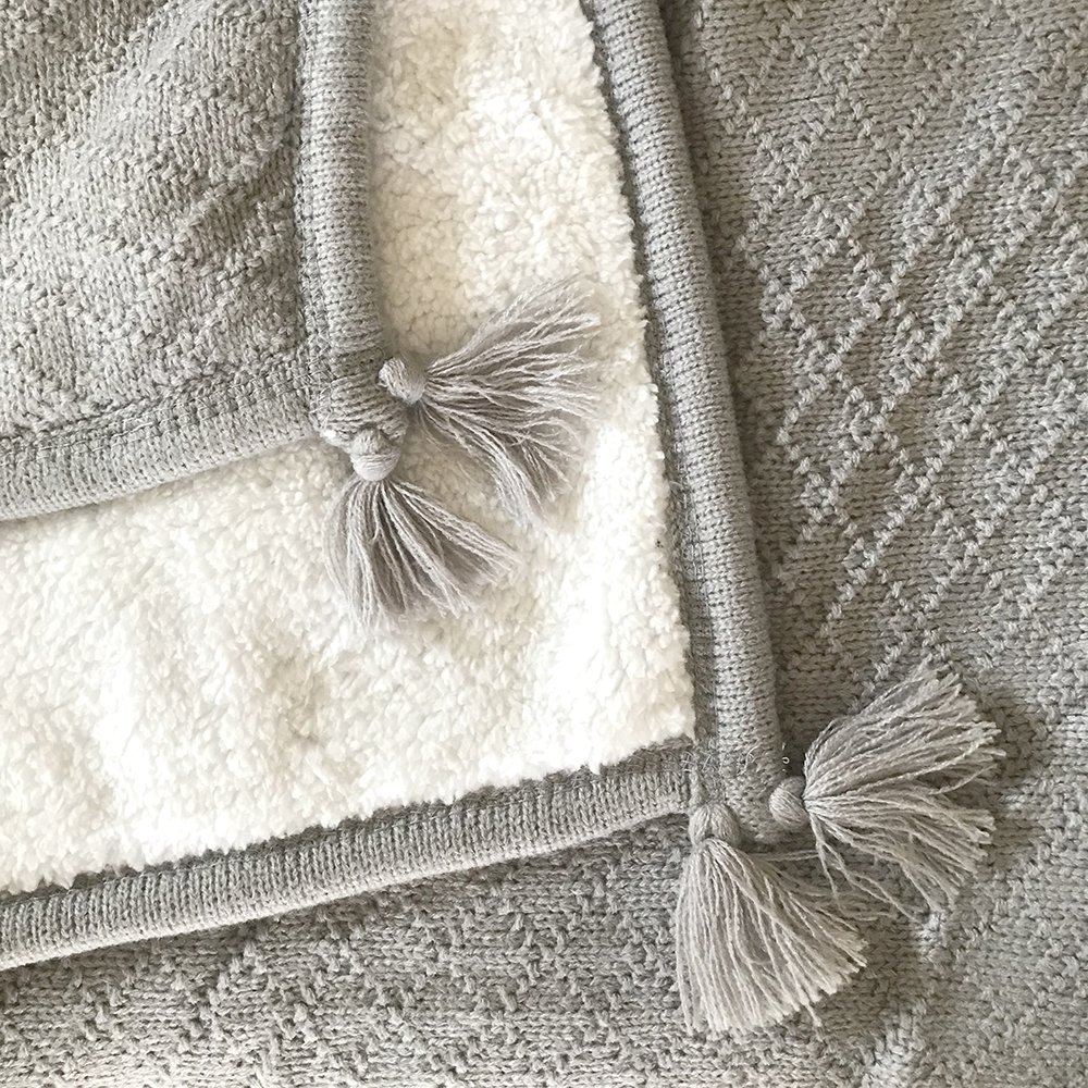 effe bebe Knoten Luxe - Manta para bebé (tejido sherpa)