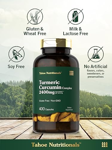 Miniatura 5 de Carlyle Suplemento de curcumina de cúrcuma de 2400 mg  400 cápsulas en polvo  Complejo sin OMG, sin gluten  Tahoe Naturals