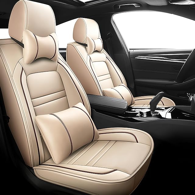 Leather Car Seat Covers Fit for Ford Expedition 1997-2024 5 Seats Non-Slip Waterproof Car Seat Cover Sporting Style