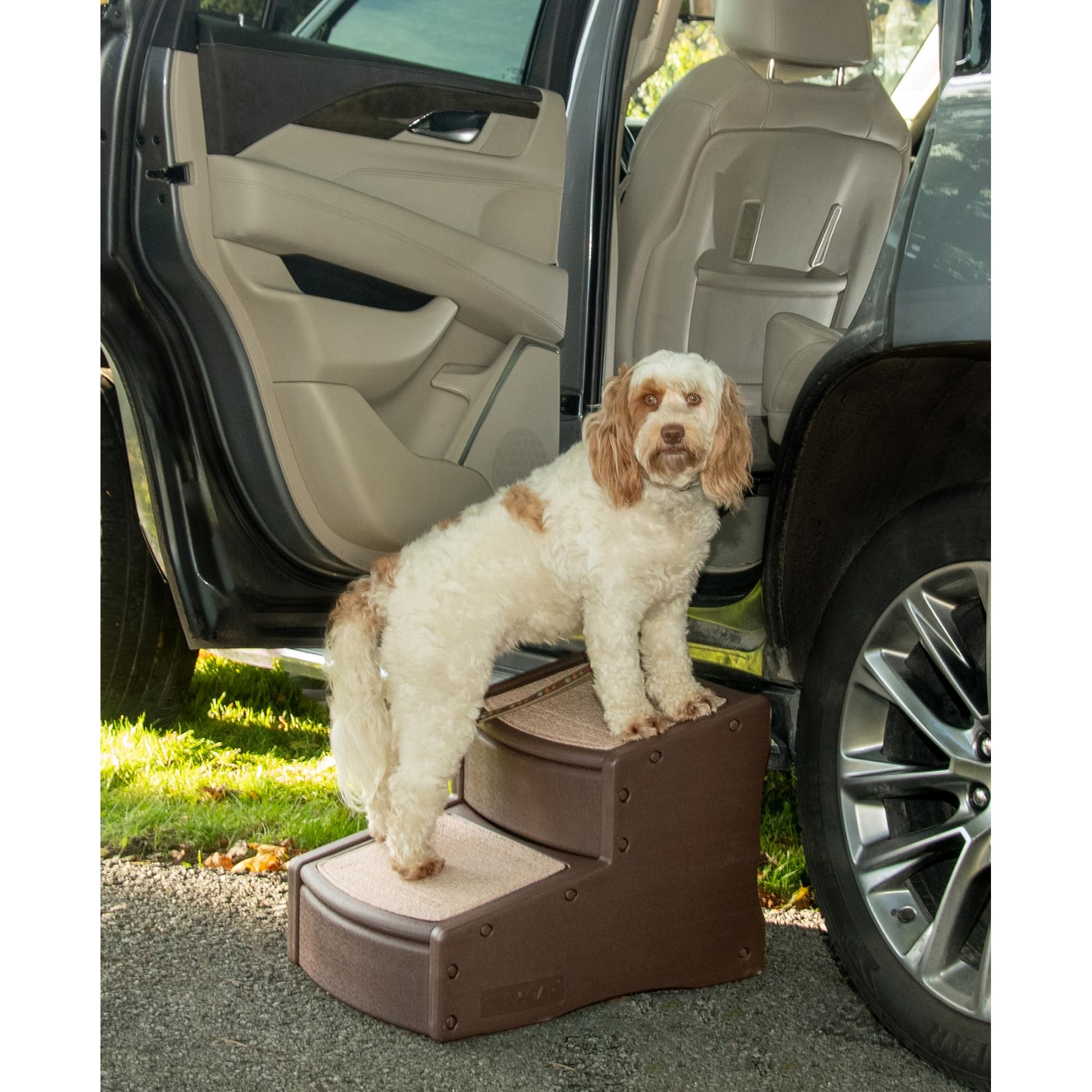 Pet Gear Easy Step II Extra Wide Pet Stairs, Espresso
