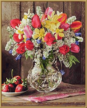 Noris Spiele Schipper Paint by Numbers 609130790 A Greeting from The Cottage Garden, 40 x 50 cm Multi-Coloured, 40x50 cm