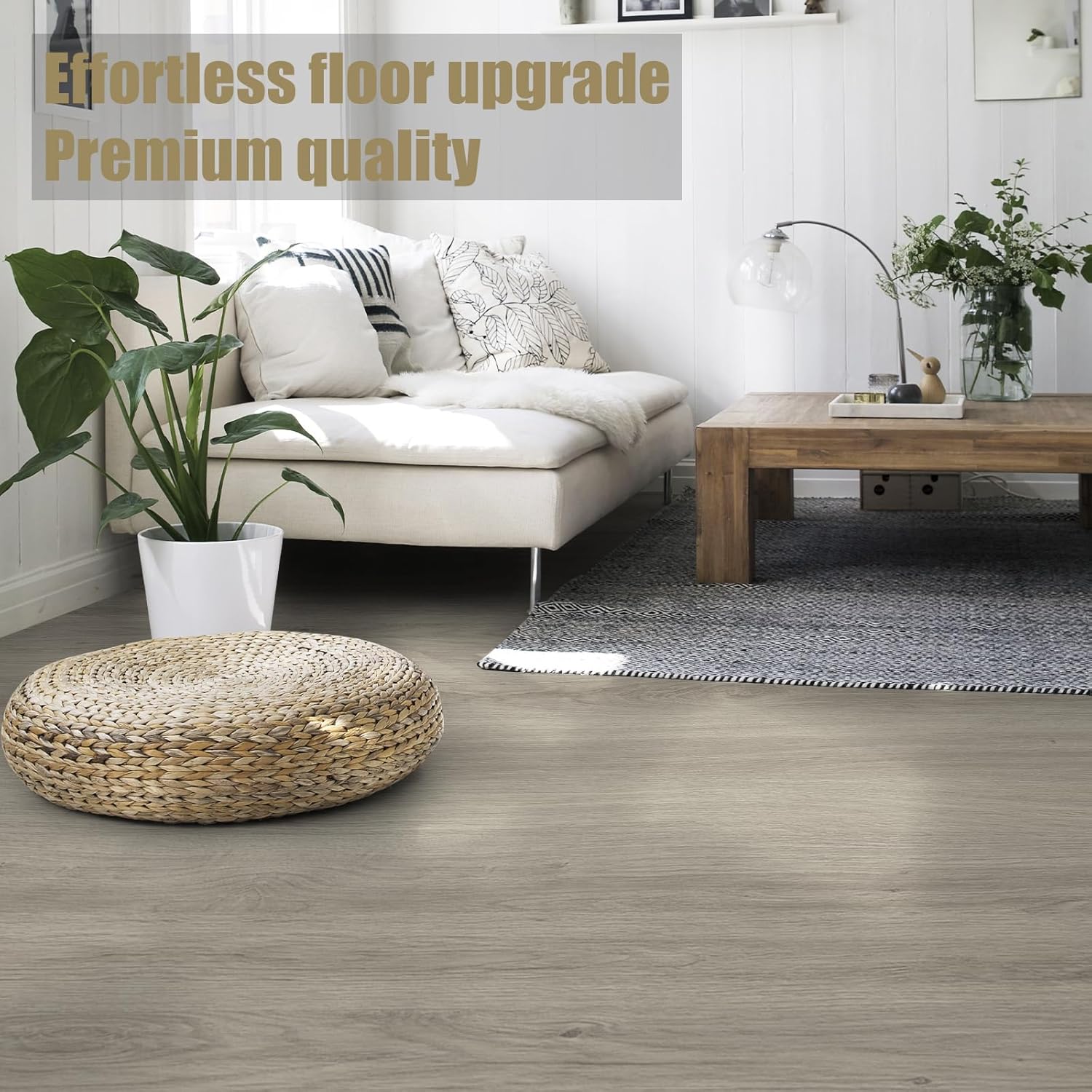 WIFEA Vinyl Flooring Roll 23.6X 393.7/64 Sq.Ft, Wood Grain Self Adhesive Floor Tiles Wear-Resistant and Waterproof Vinyl Plank Flooring for Bedroom Living Room Office Balcony RV, Gray Chestnut