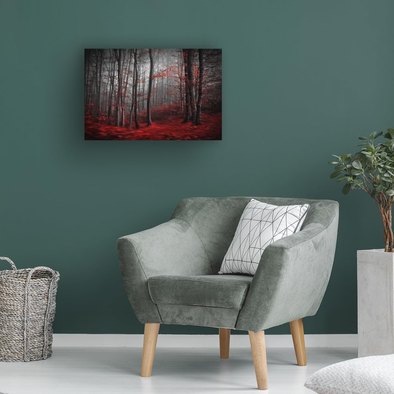 Wrapped Canvas Wall Art - Samanta 'Bloody River' Wall Art for Living Room, Bedroom, or Office Décor - 16x24