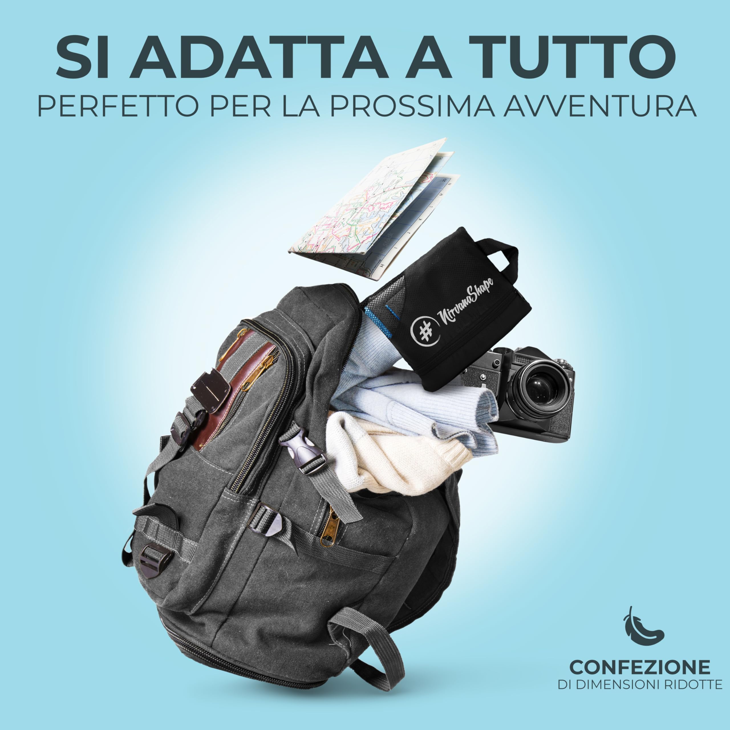 NirvanaShape Asciugamani in microfibra | assorbenti, leggeri, asciugano in fretta | Asciugamani da bagno, asciugamani da viaggio, spiaggia, asciugamani sportivi | Ideali per fitness, yoga, sauna