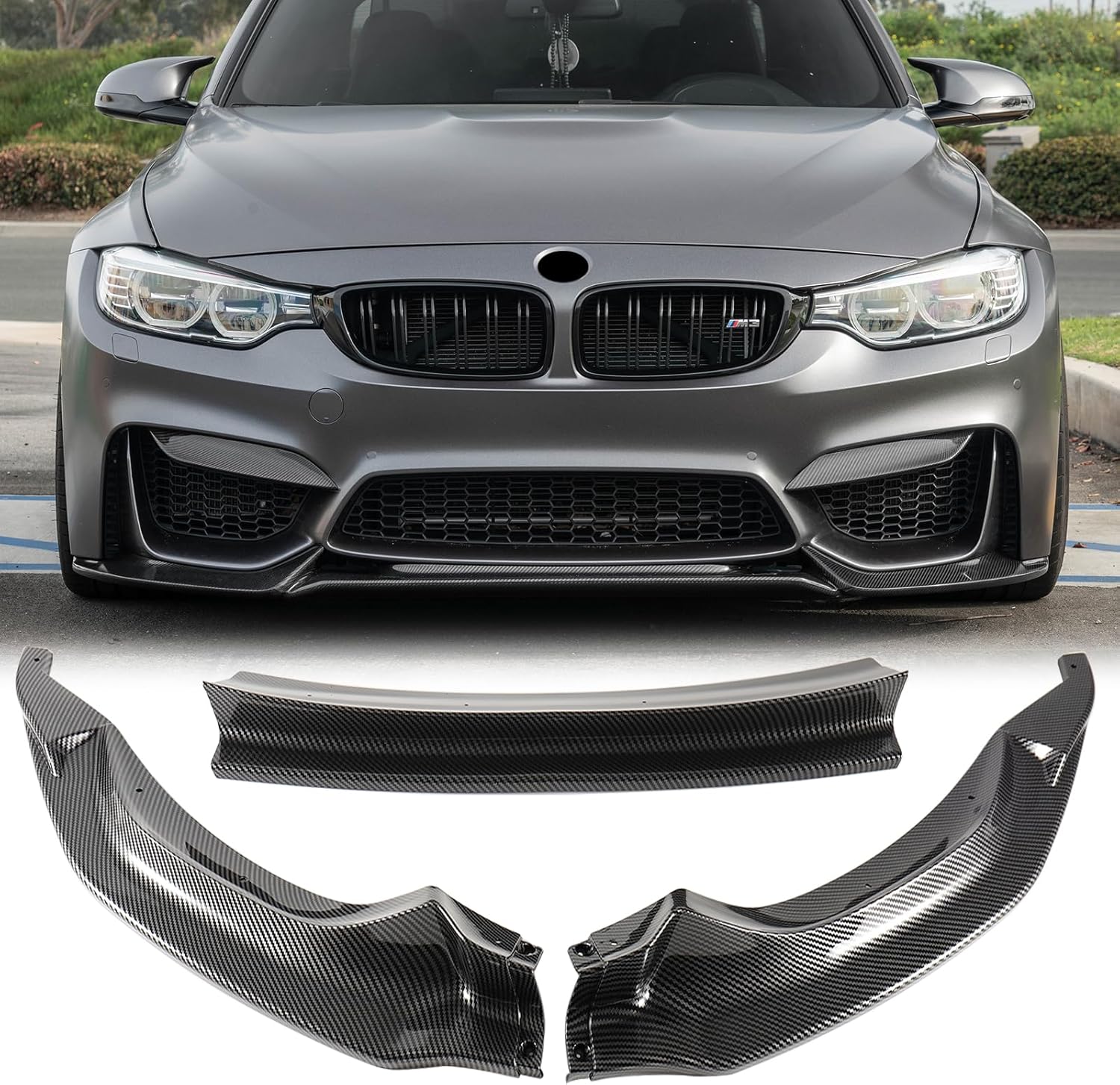 Front Bumper Lip for BMW M3 F80 M4 F82 F83 Front Lip Splitter Carbon Fiber Painting