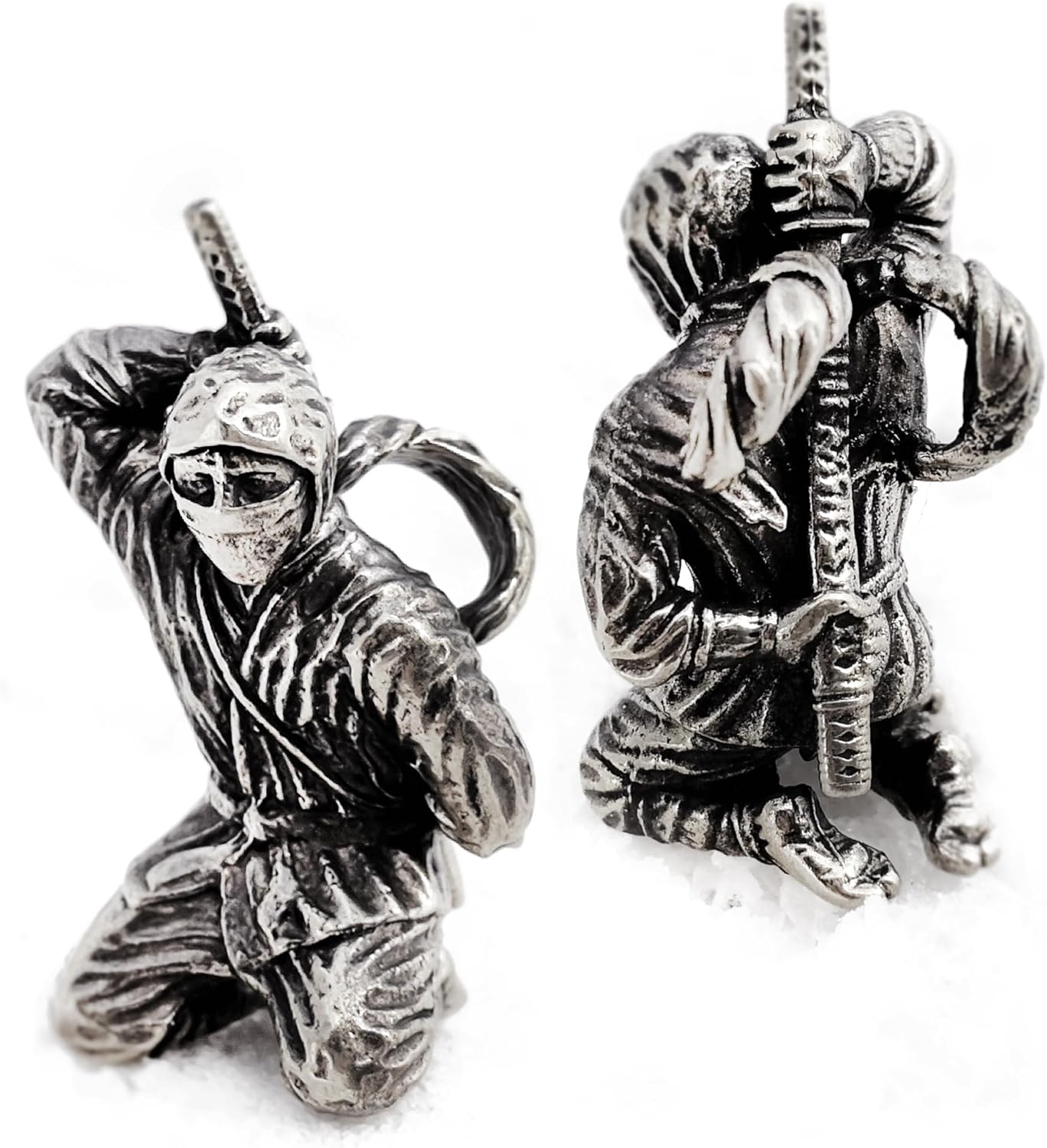 СooB EDC Paracord Bead, Knife Lanyard Bead Ninja Warrior. Metal Hand-Casted Paracord Beads Pendants for Paracord Knives Lanyards 1Pcs/Lot