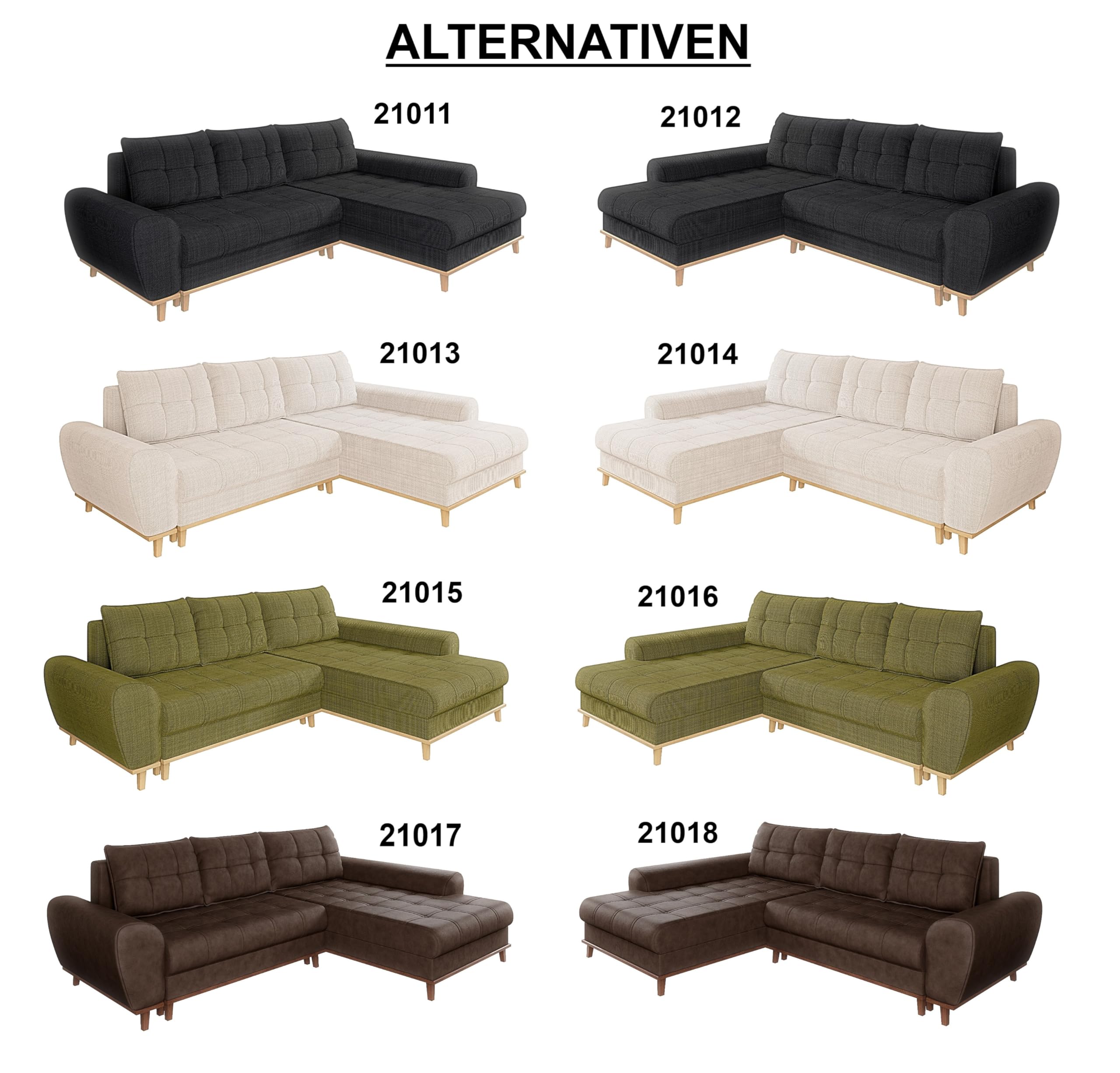 luma-Home 21013/ Ecksofa im Scandi-Stil mit Schlaffunktion, Beige