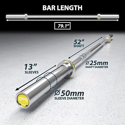 Miniatura 5 de Synergee Regional Olympic - Barras de fosfato negro y cromado duro de 44.1lbs para hombre y 33.1lbs para mujer