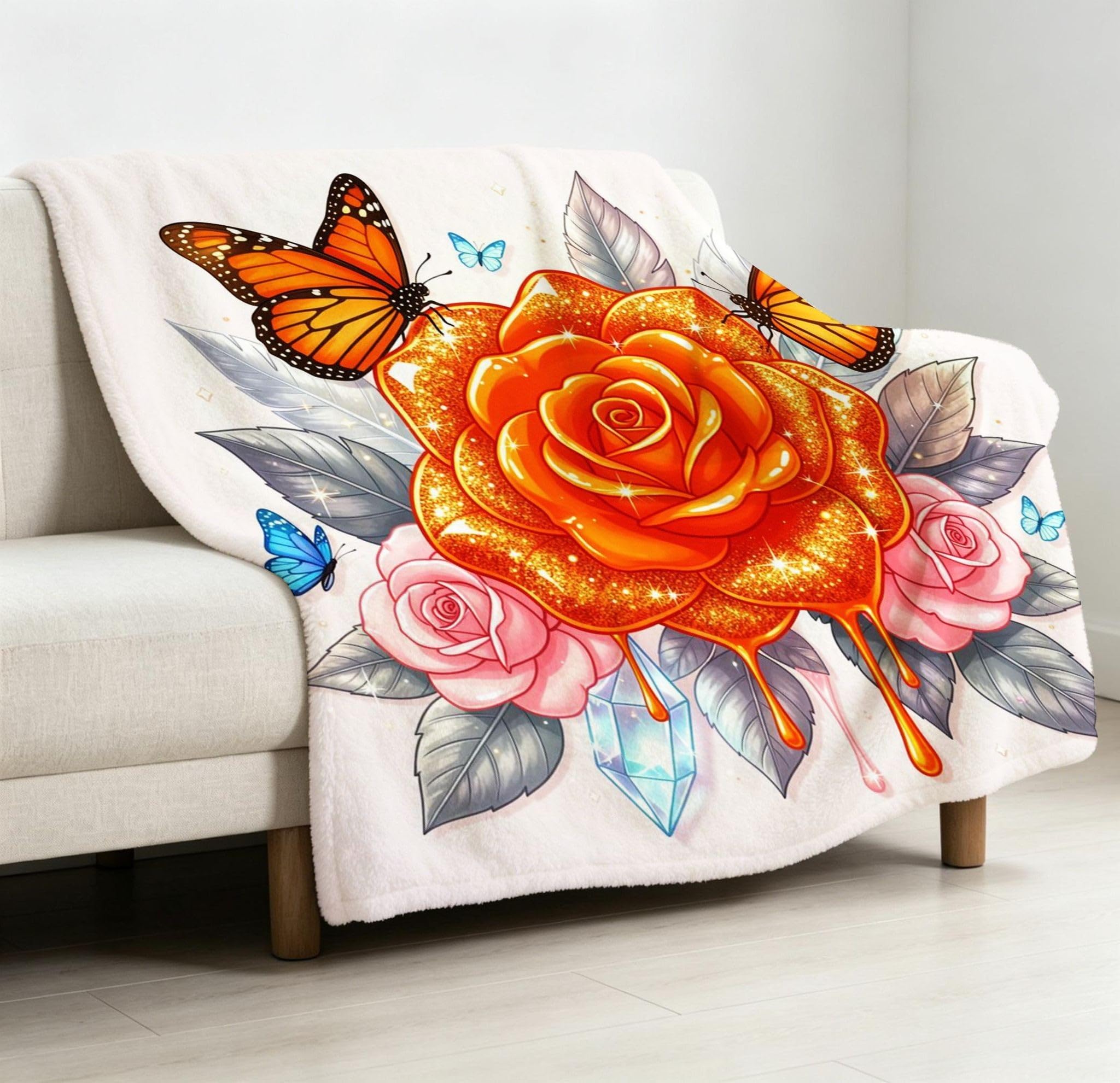 Manta Entretiempo Grande, Flor Naranja, 220x240 cm, AQ8723