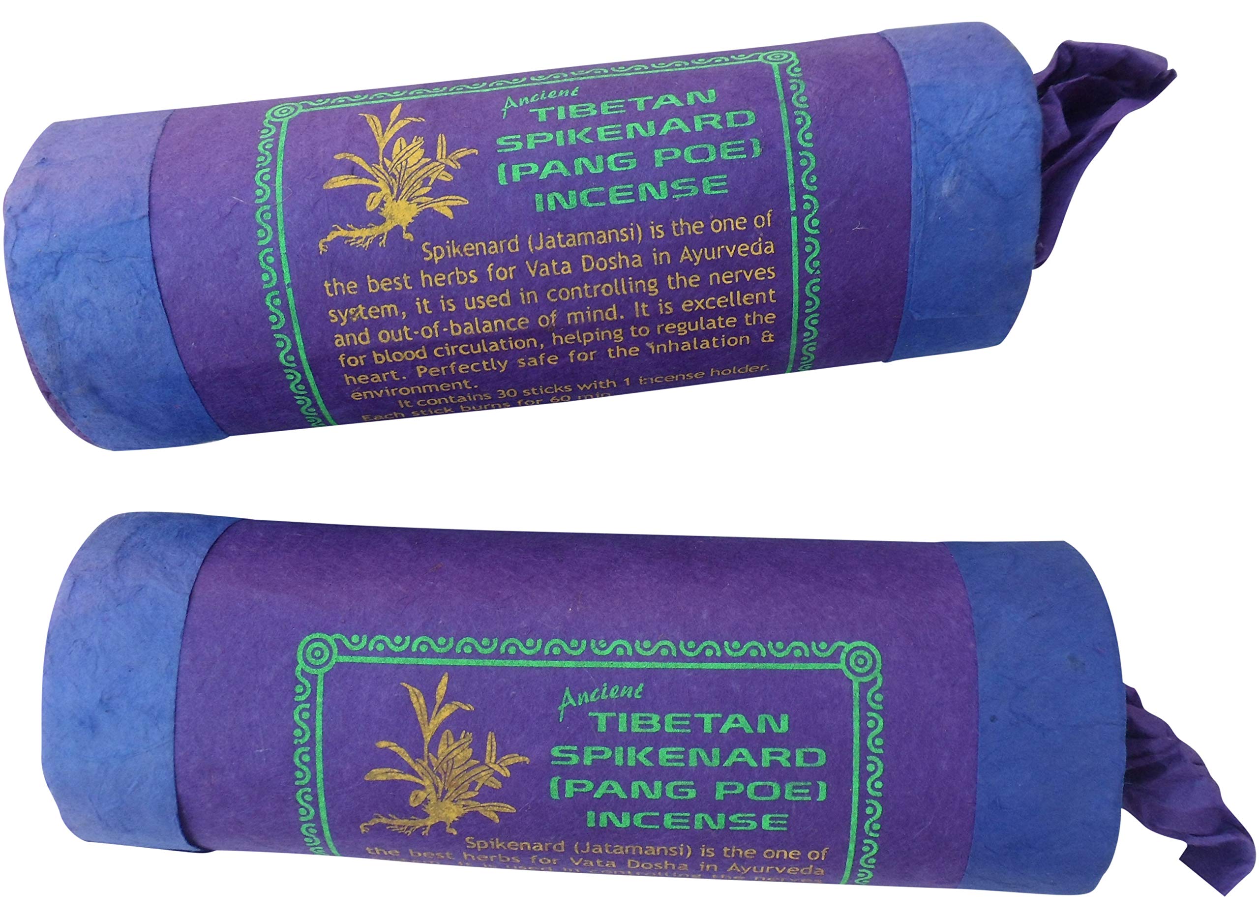 Tibetan/Nepalese Round Tube Incense Joss Sticks - Pack of 2 (Spikenard)
