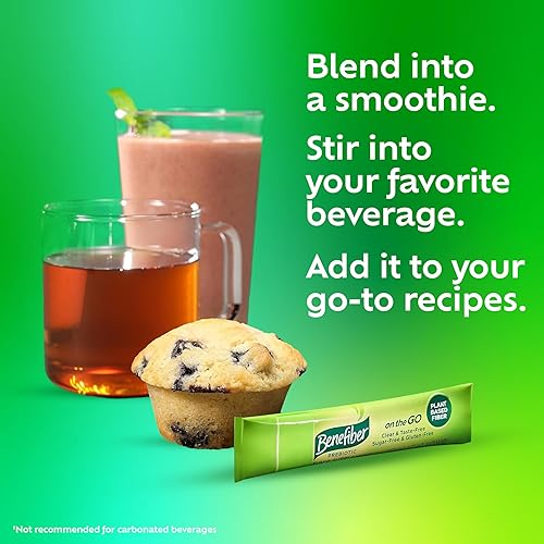 Miniatura 4 de Benefiber On The Go - Suplemento de fibra prebiótica en polvo para salud digestiva polvo de fibra diario paquetes portátiles de polvo sin sabor  36