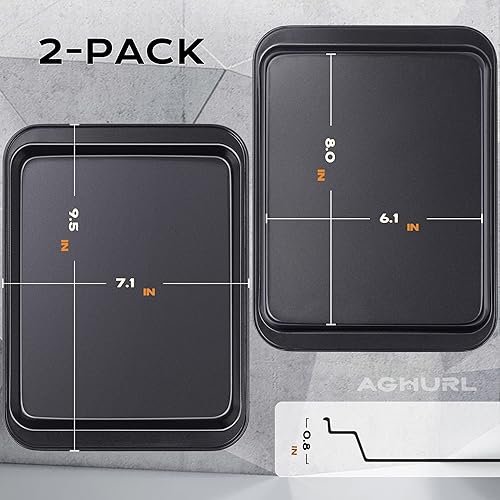 Miniatura 2 de Bandeja pequeña para galletas, bandejas para hornear, bandeja antiadherente de acero al carbono, juego de utensilios para hornear, 9.45 x 7.09