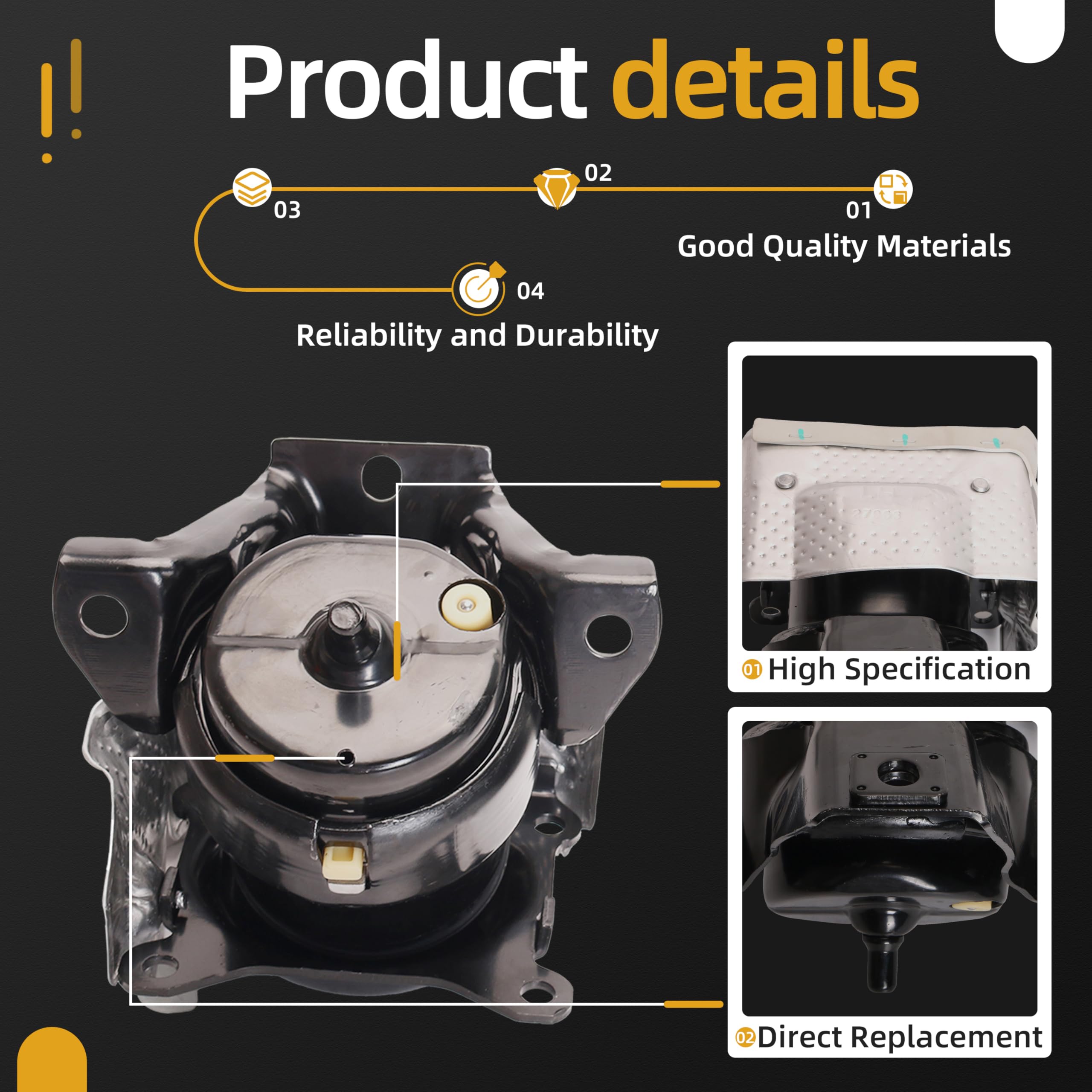 Set 2 Supporti Motore Anteriore - Per Chevrolet Silverado GMC Sierra 2014-2020