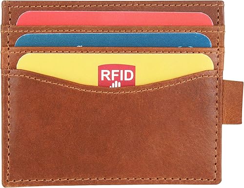 Miniatura 8 de Carteras minimalistas para hombres, carteras de cuero RFID bloqueo de hombre, cartera de cuero real para hombre con ventana de identificación,