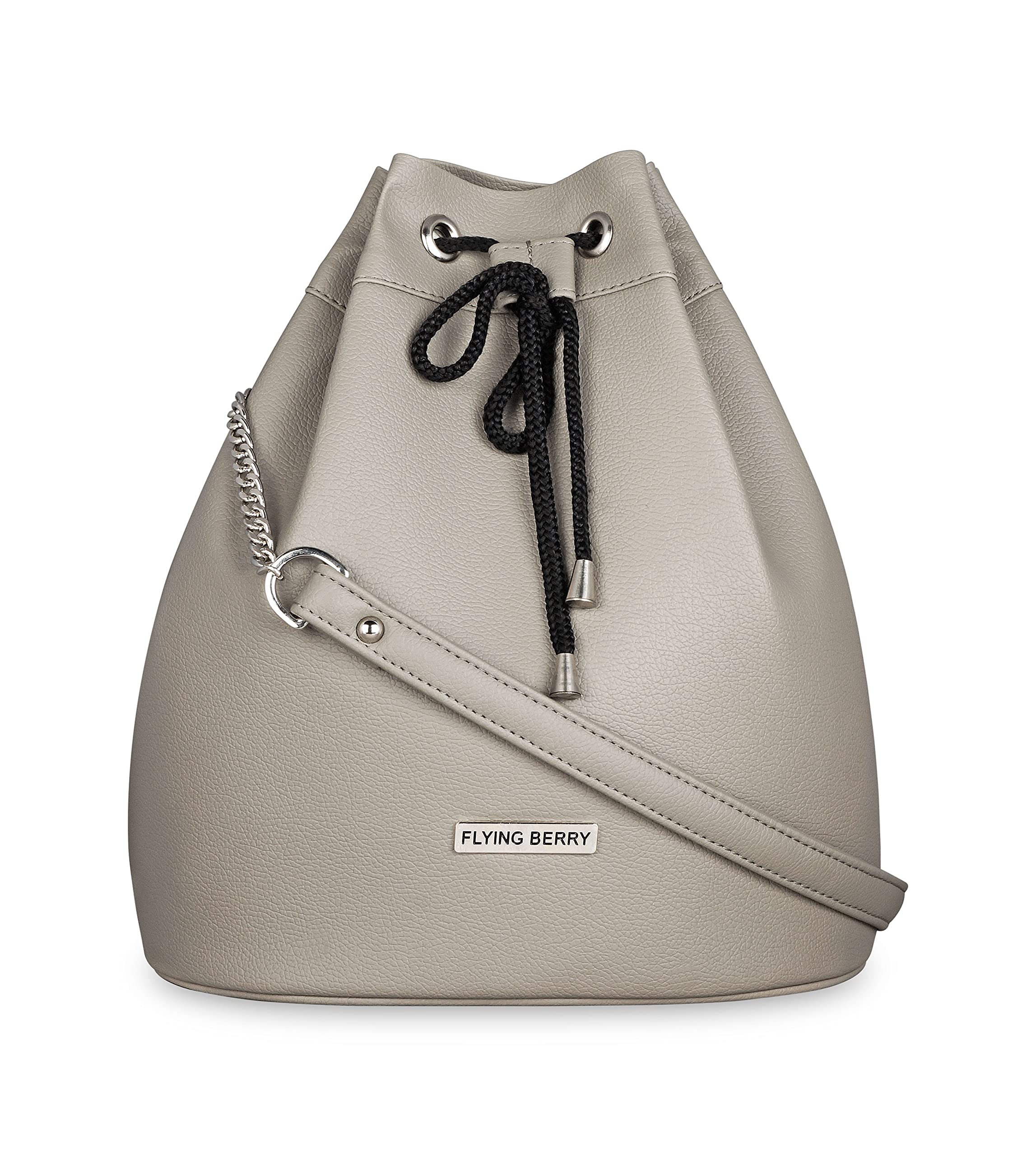 FLYING BERRY women’s Sling/Crossbody/Luxury Bucket Bags for Girls (GREY) (B07TS6ZJRC) Amazon Price History, Amazon Price Tracker