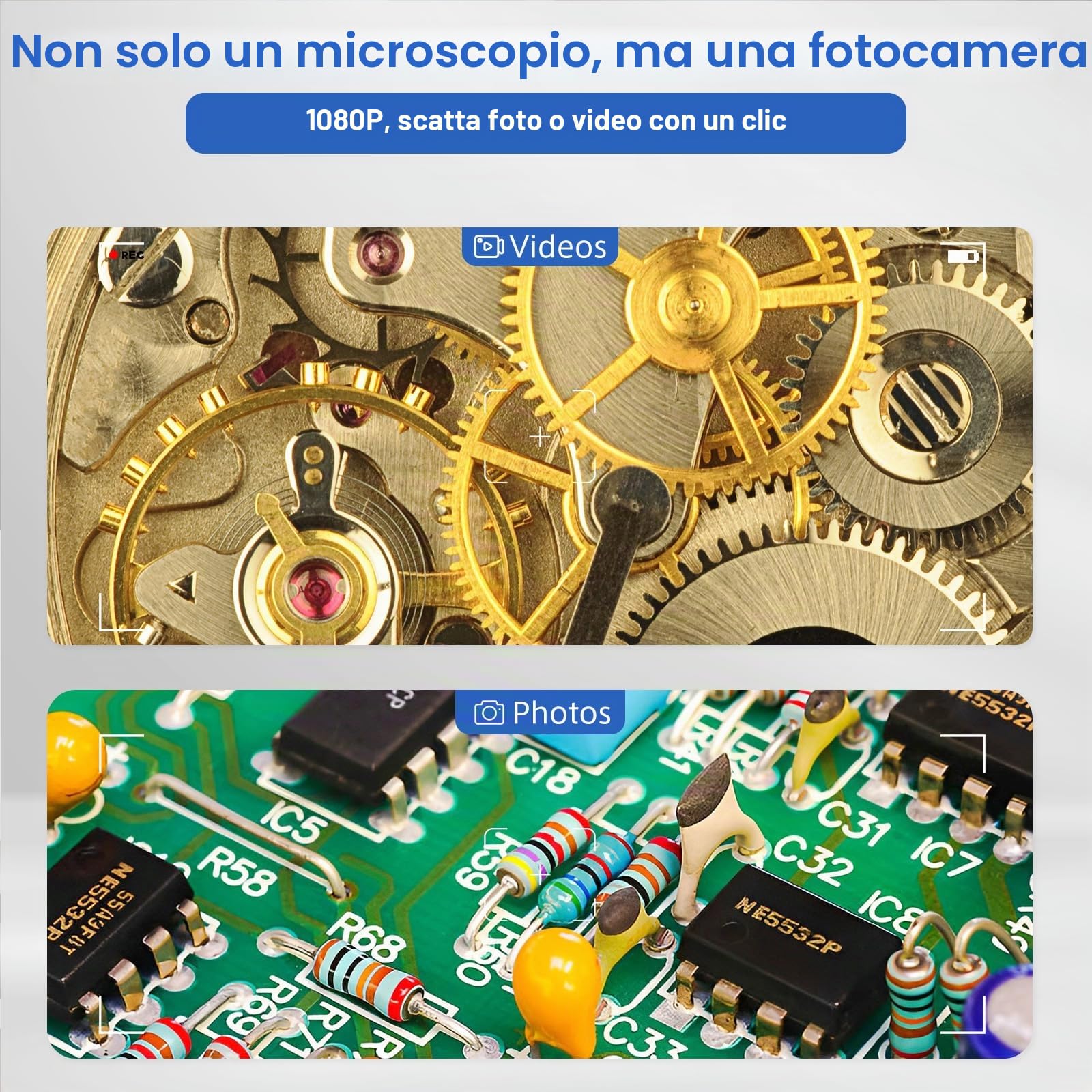 MAXLAPTER Microscopio Digitale WiFi 50X-1000X per Adulti e Bambini, Portatile Microscopio USB con Supporto Metallo, Compatibile con iPhone iPad Android Windows Mac