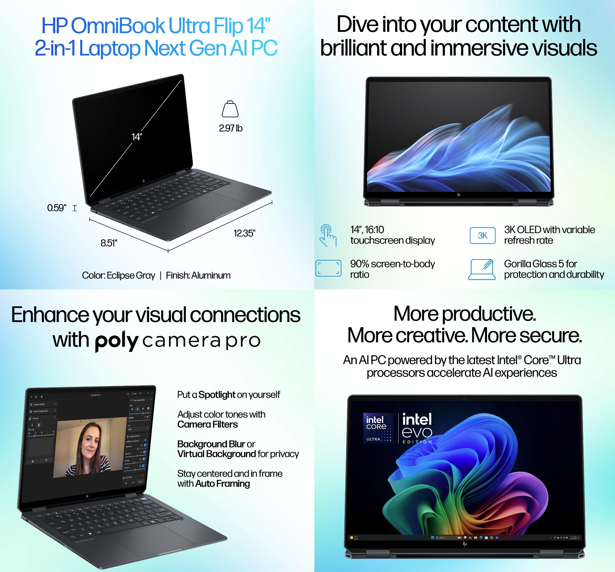 Amazon.co.jp: HP Spectre x360 AI 電源 2-in-1 ノートパソコン 16
