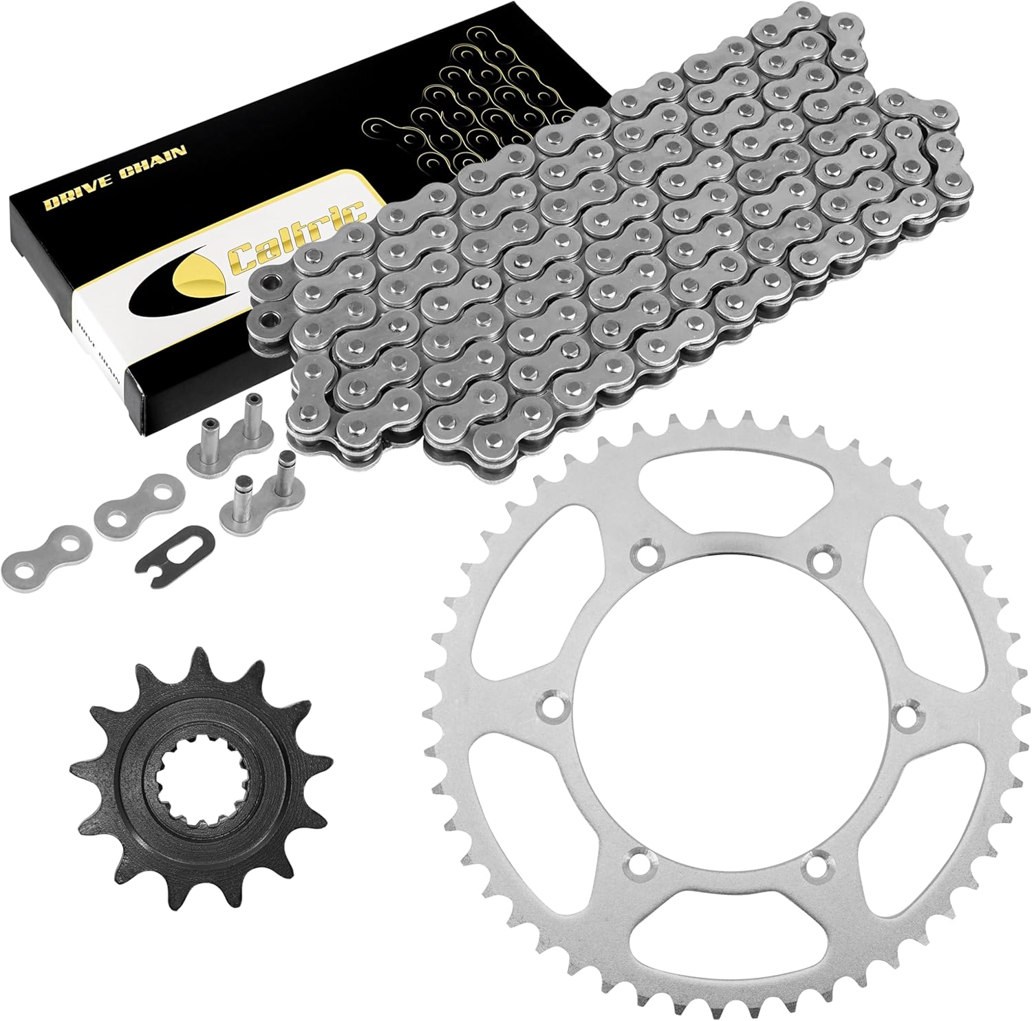 Caltric Drive Chain & Sprockets Kit Compatible with Kawasaki Kx450F 2006-2017 / Klx450R 2008-2016
