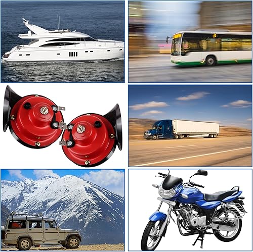 Miniatura 7 de Paquete de 2 bocinas de auto súper ruidosas bocina de camión de presión sonora que suena como una bocina de aire de automóvil de 12 V para trenes