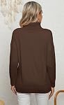 Jouica Women 2025 Fall Casual Turtleneck Batwing Sleeve Slouchy Oversized Ribbed Knit Tunic Sweaters Pullover