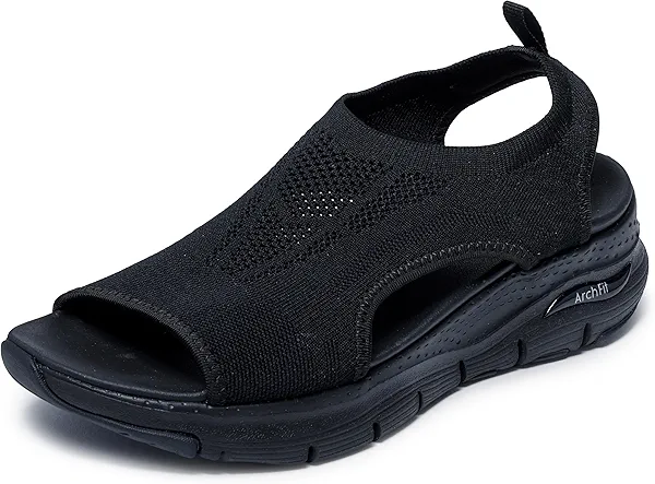 Skechers Women's Arch Fit-City Catch Knit Slip-On Sandals