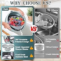 Vista 6 de Juego de colador 4 en 1 con tazón - Coladores para cocina, coladores de alimentos y coladores, colador de pasta, colador de arroz, limpiador