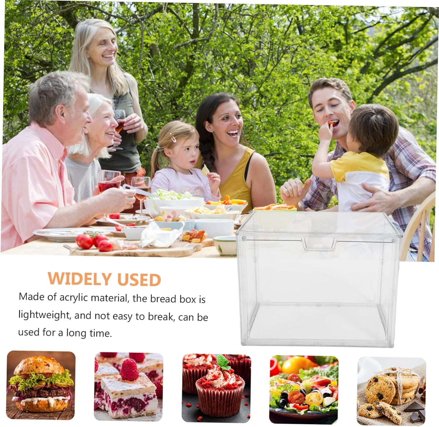 GLEAVI Clear Stackable Bread Box for Kitchen Countertop Transparent Storage Container for Freshness for Home Bakery and Shop Use