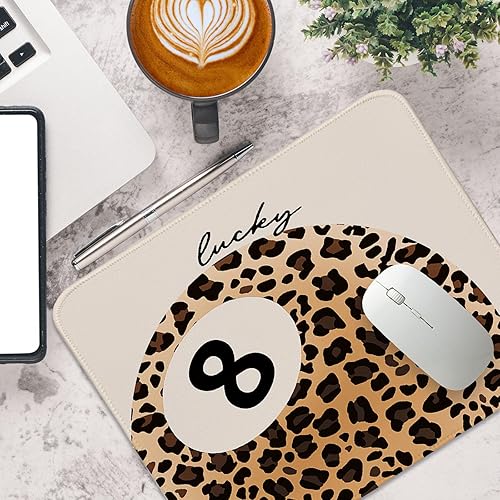 Miniatura 4 de Alfombrilla de mouse de leopardo marrón Lucky Ball 8, alfombrilla de mouse pequeña, rectangular, de moda, para computadora portátil, lindas