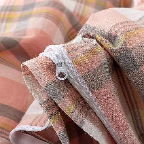 Miniatura 7 de EAVD Juego de funda de edredón a rayas bohemias, tamaño Queen, suave, 100% algodón, geométrico, a rayas, bohemio, con 2 fundas de almohada, estilo