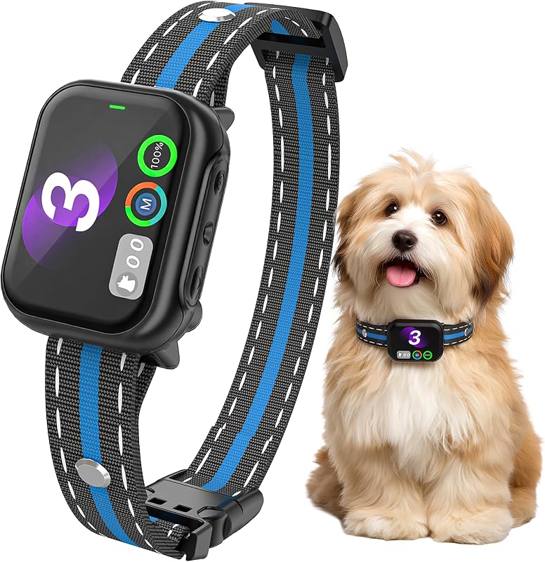 Coleira Antilatido Automática para Cães RPZ B601-BLUE com Reconhecimento de Latido, Azul
