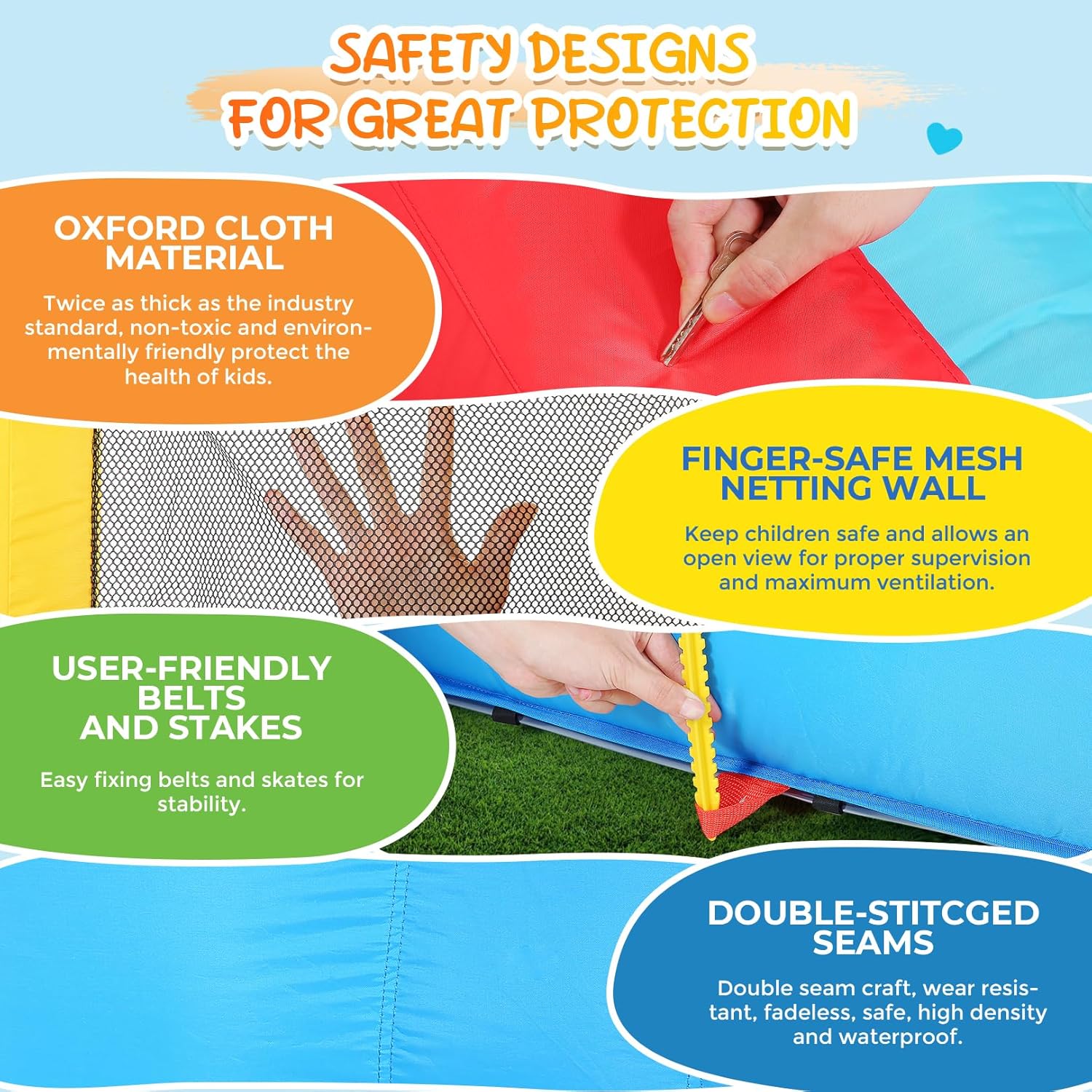 Whubefy Double Dip Inflatable Water Slide Park – 14.5 x 12.7 x 7.5 FT Heavy-Duty for Backyard Fun with Giant Splash Pool, 2 Slides, Climbing & 2 Water Cannon – 520W Blower & 2 Water Squirters Included