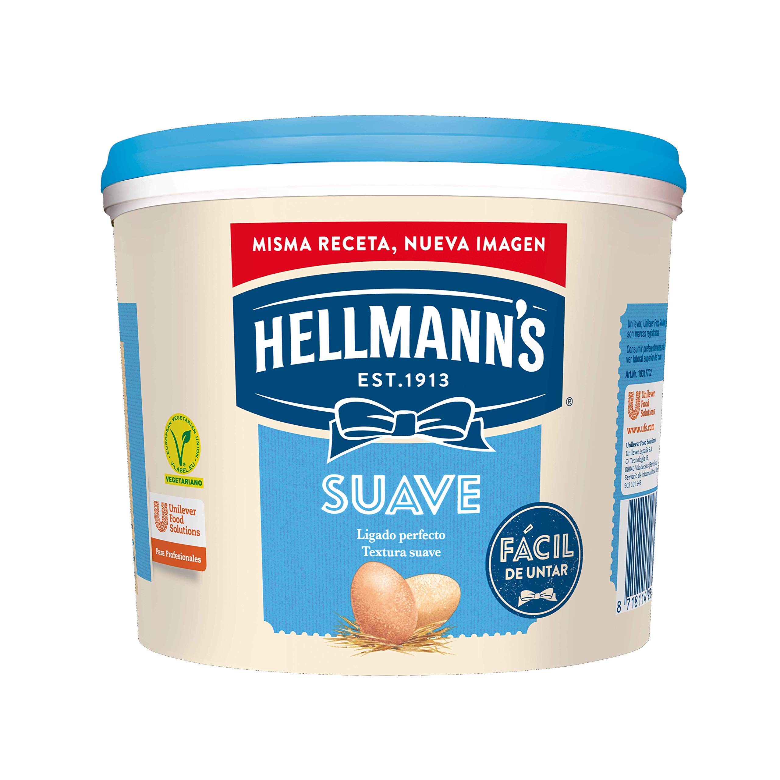 Hellmann's salsa mayonesa profesional sabor suave - cubo 5l