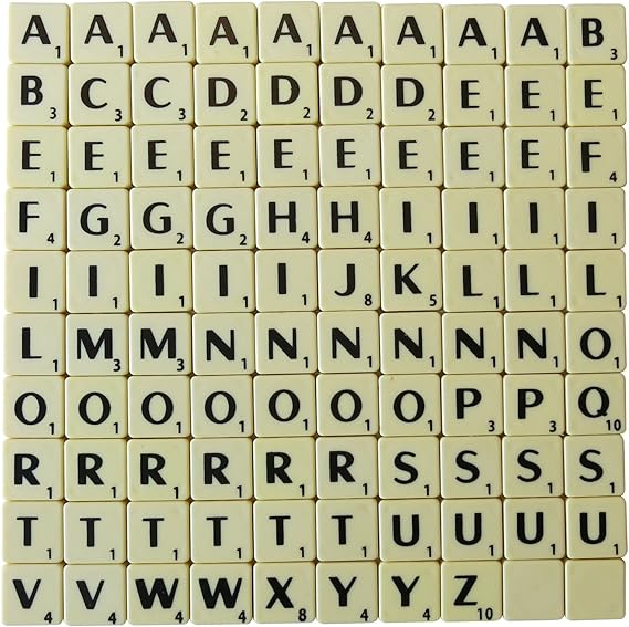 Nmit 100 Ivory Plastic Tiles Letters Board Game Numbers Uk Seller Amazon Co Uk Toys Games