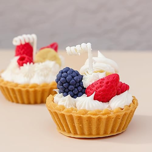Miniatura 8 de Vela de tarta de fruta de helado, regalo de cumpleaños para mamá, velas de postre perfumadas decorativas para el hogar, velas de postre con forma de
