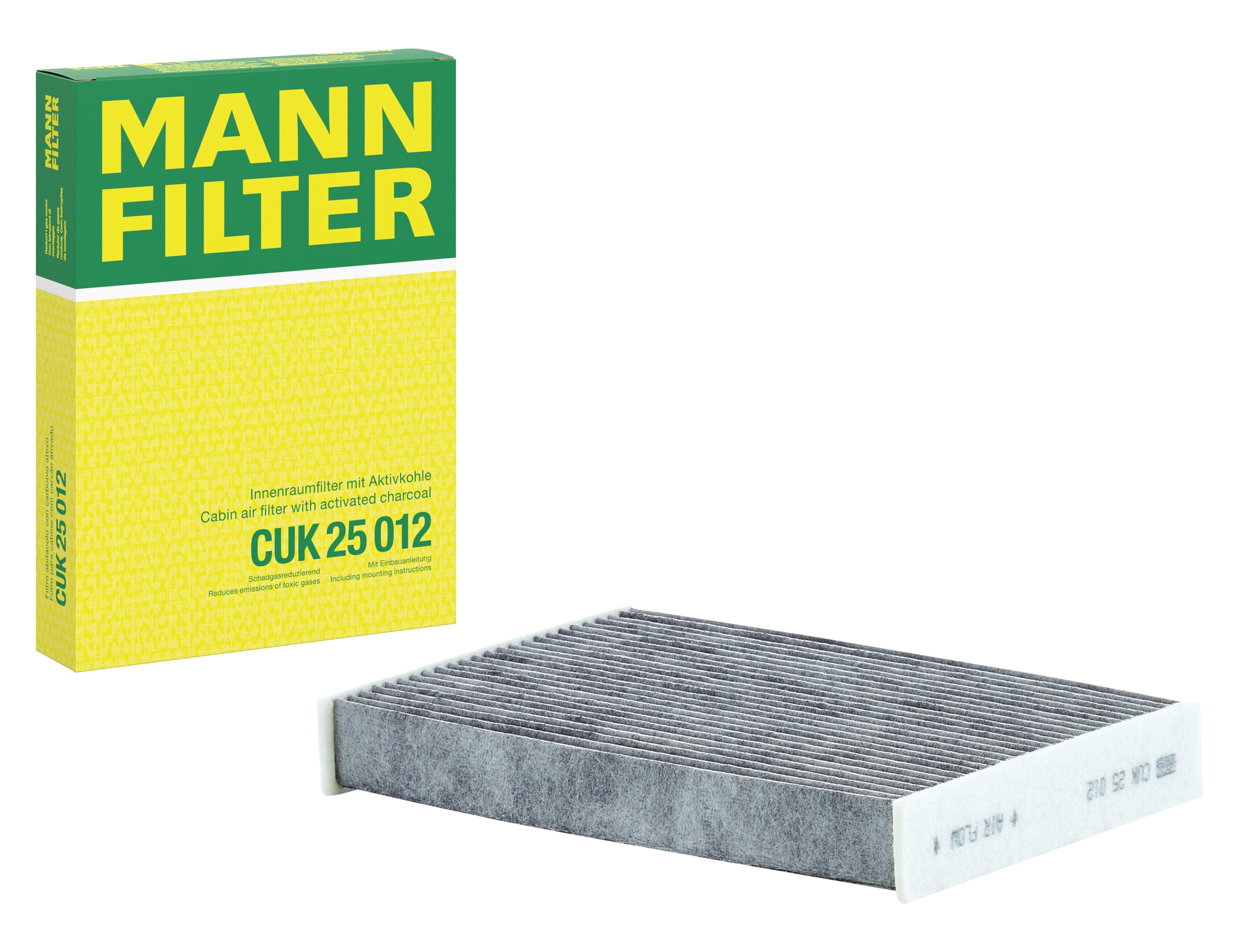 MANN-FILTER CUK 25 012 Filtro aria cabina - Filtro Antipolline con Carbonio attivato - per Autovetture + veicoli commeriali