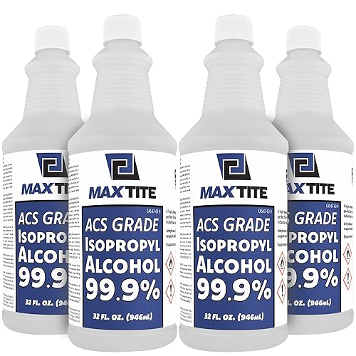 MaxTite 99.9% de alcohol isopropĂlico ACS grado reactivo (1 galĂłn, 4 paquetes de 32 onzas lĂquidas) Reactivo ACS de alta pureza de grado de MaxTite 99.9% de alcohol isopropĂlico ACS grado reactivo (1 galĂłn, 4 paquetes de 32 onzas lĂquidas) Reactivo ACS de alta pureza de grado de