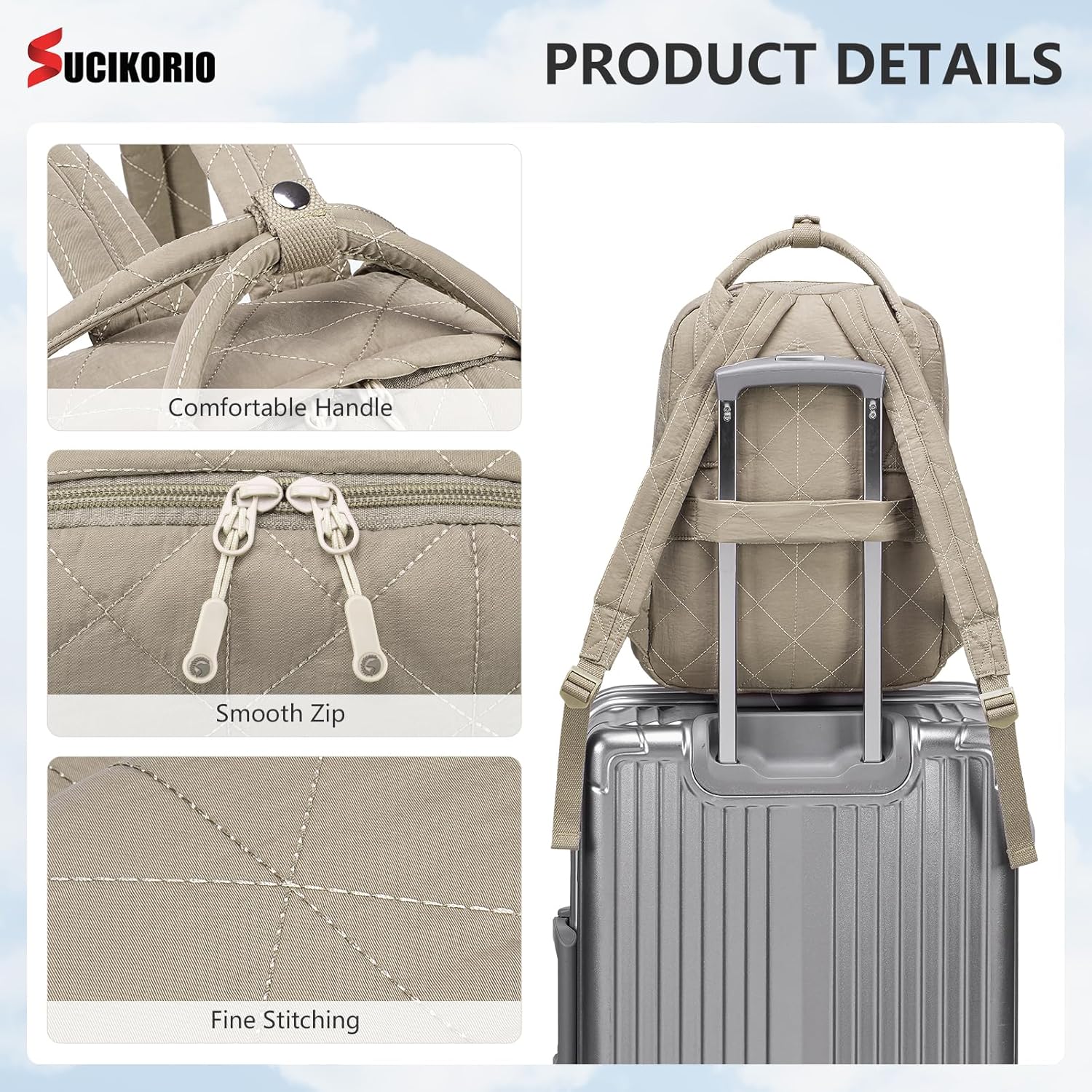40X30X10 Personal Item Travel Backpack Carry On Luggage Flight Approved Quilted Puffer 14'' Laptop Backpack Daypack