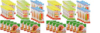 E.Frutti Gummi Candy Variety Party Set 8 Pizzas, 10 Mini Burgers, 10 Sour Mini Burgers, 10 Hotdogs 38 totalTwo Pack